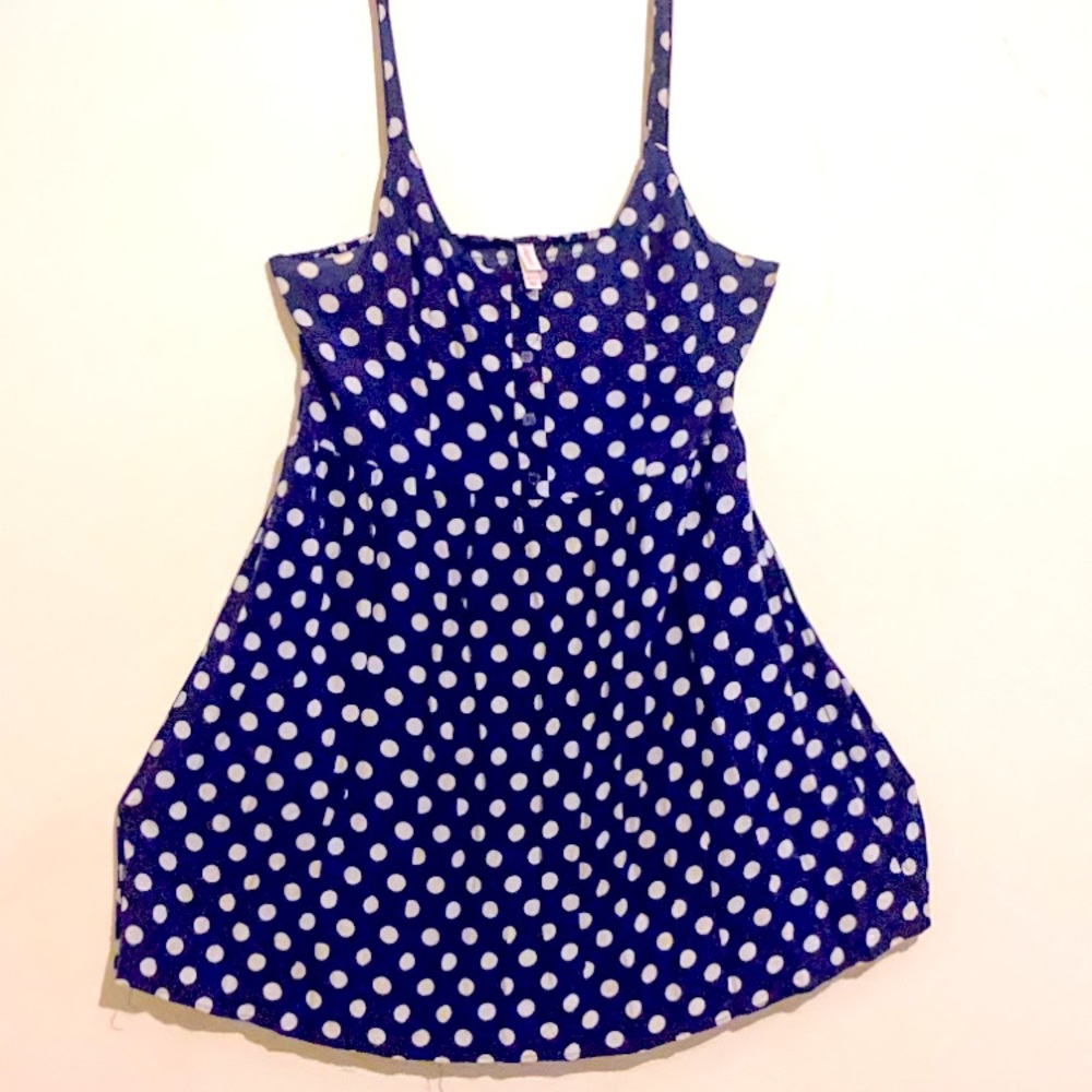 XL Navy Blue Polka Dot Mini Dress